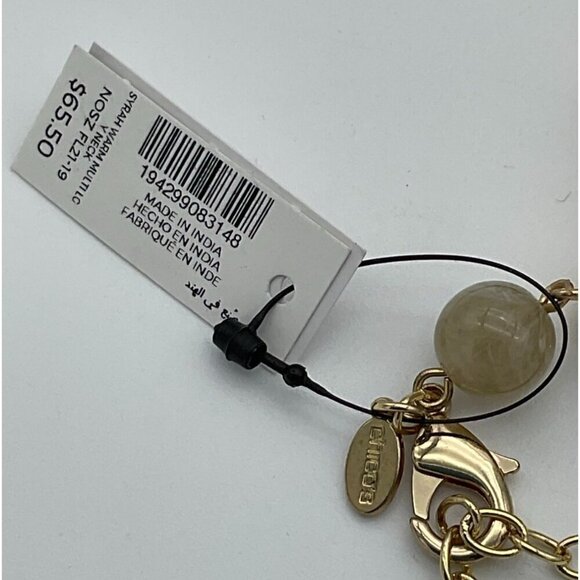 Chicos Syrah Warm Tone Multi Colored Beaded Gold Tone Y-Necklace NWT - Picture 6 of 7